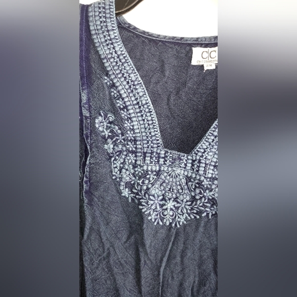 Chic Connection Blue Embroidered Tunic Dress Nwot - Picture 2 of 4
